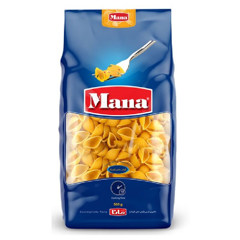 Mana shells pasta with semolina flour (500 gr) | پاستا مانا شلز صدفی با آرد  سمولینا (500 گرم) a12110